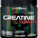 Creatine Turbo BlackSkull - Creatina Monohidratada em pó, com carboidrato para melhor absorção e performance (150g Pote, Sem sabor)